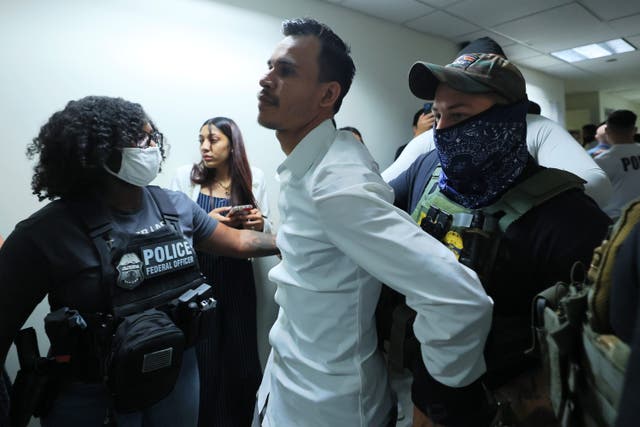 <p>Senate Democrats are introducing legislation that would require immigration law enforcement to identify themselves and prohibit them from using facial coverings</p>