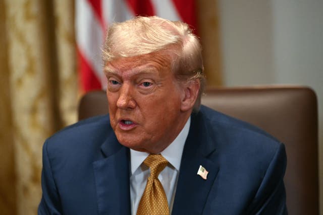 <p>President Donald said during a cabinet meeting that he was ‘not happy’ with Russian President Vladimir Putin.</p>