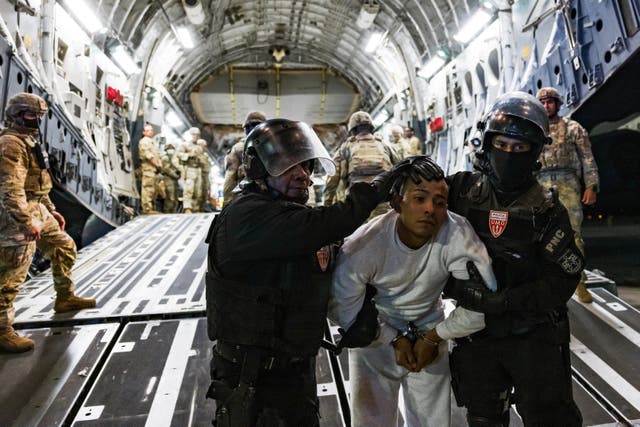 <p>El Salvador told the United Nations that migrants deported to that country’s brutal prison are  the ‘legal responsibility’ of the United States, despite arguments from the Trump administration stating the opposite</p>