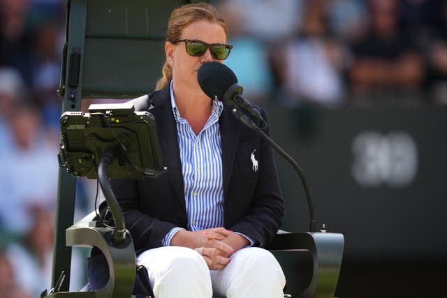 Umpire Louise Azemar-Engzell ordered the point be replayed (John Walton/PA)