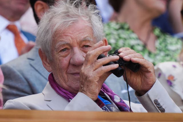 Sir Ian McKellen in the Royal Box on day nine of Wimbledon (Ben Whitley/PA)