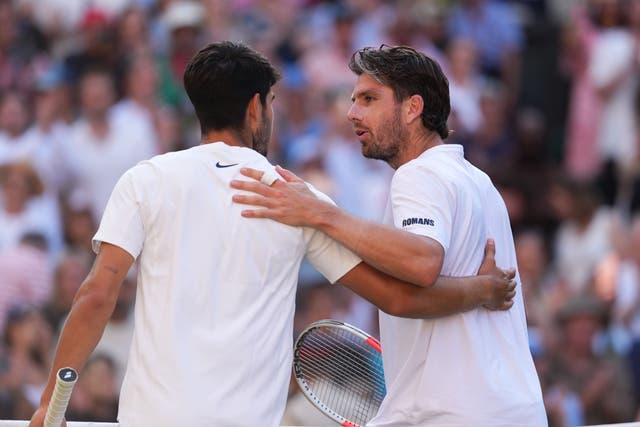Cameron Norrie was beaten by Carlos Alcaraz (Mike Egerton/PA)