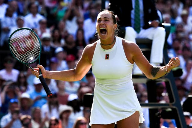 Aryna Sabalenka beat Laura Siegemund in three sets (Ben Whitley/PA)