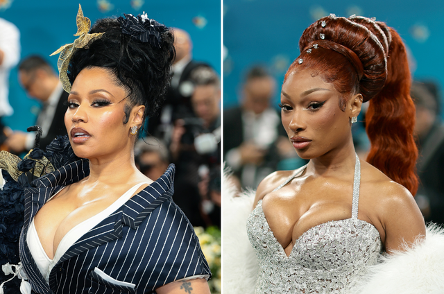 <p>Nicki Minaj (left) has been engaged in a years-long feud with Megan Thee Stallion (right)</p>