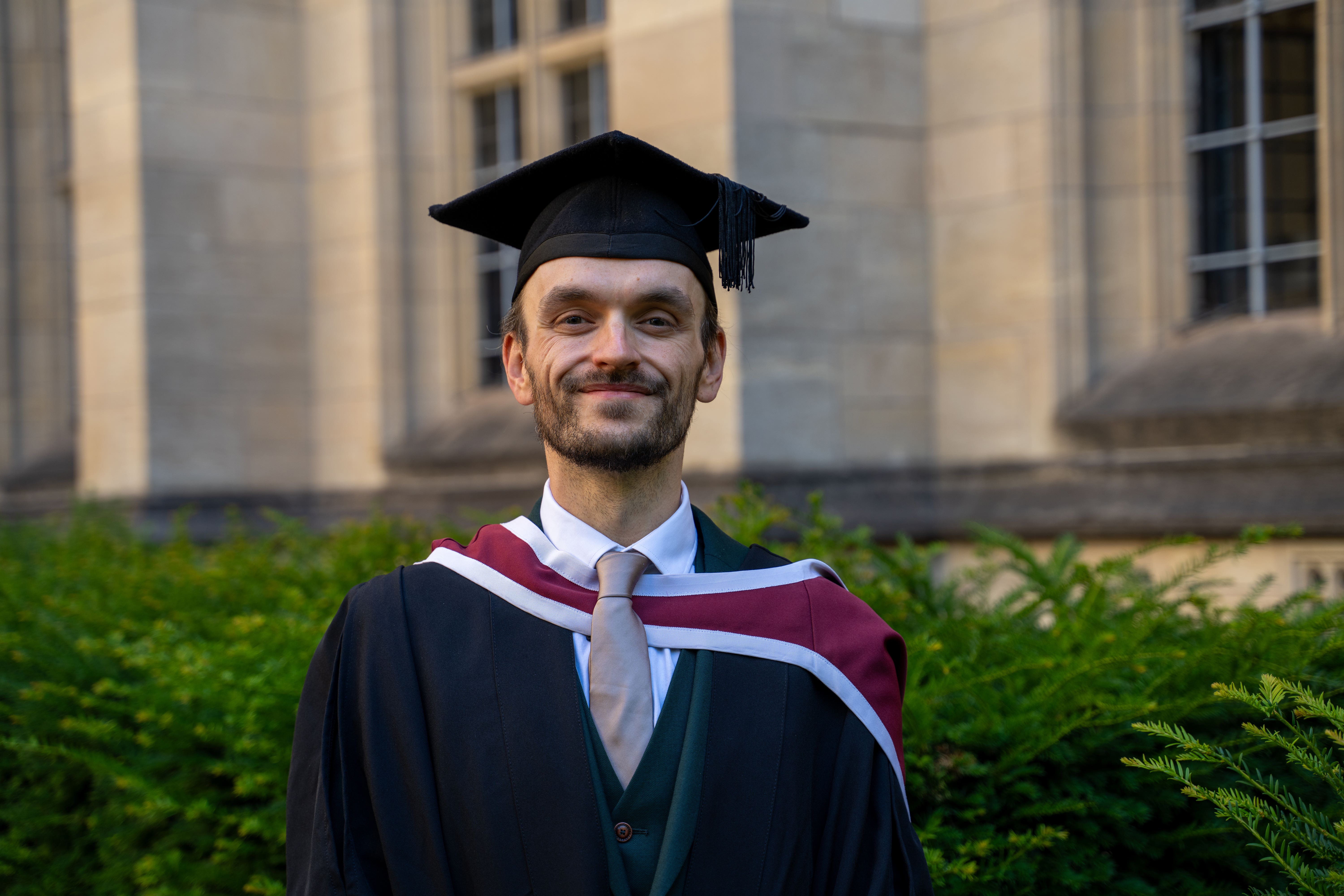 Paul Edwards has graduated from university as a doctor 16 years after a horrific motorbike accident (Nim Jethwa/University of Bristol/PA)