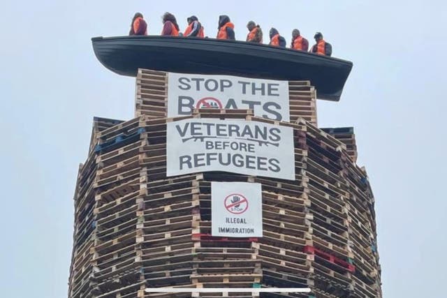 Moygashel bonfire in Co Tyrone (Jonathan McCambridge/PA).