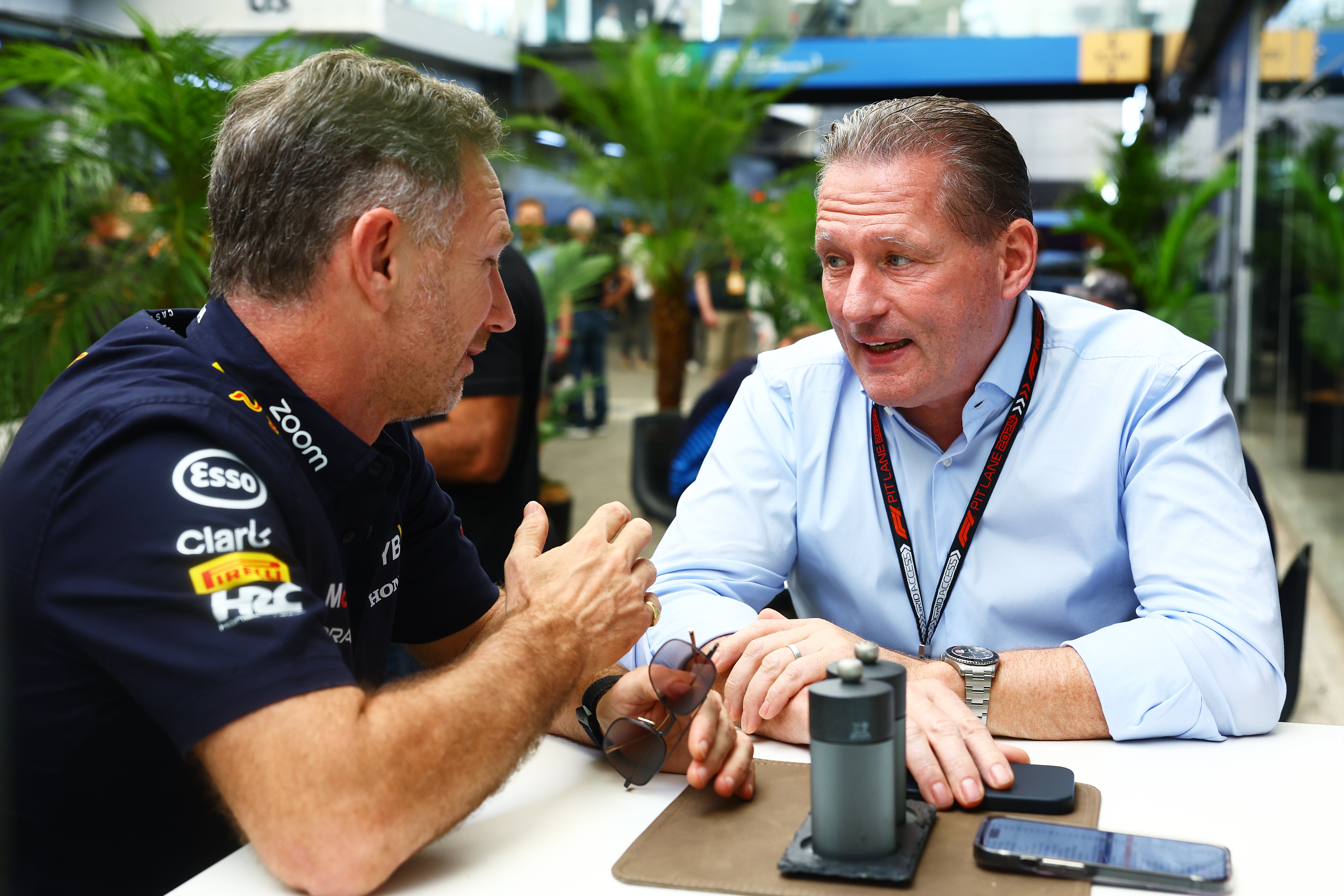 Horner fell out with Max Verstappen’s father, Jos, right