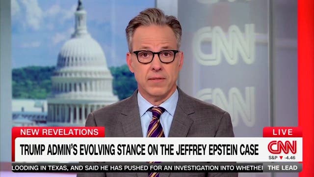 <p>CNN anchor Jake Tapper says that the Trump administration is "playing" the public "for fools" over the way it is handling documents and evidence in the Jeffrey Epstein case.</p>