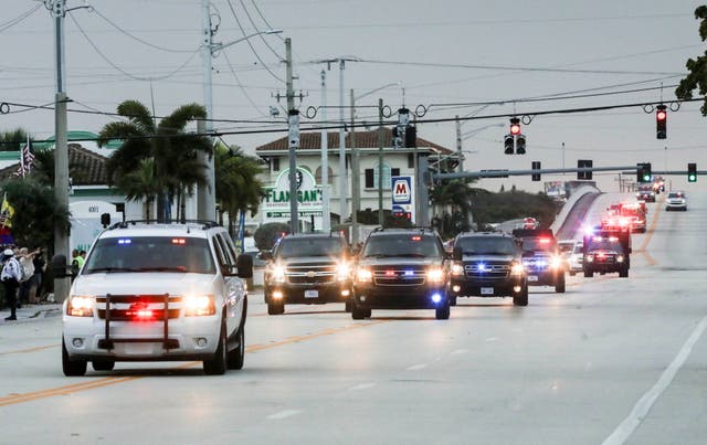 <p>Donald Trump’s motorcade is seen driving on Southern Boulevard near Palm Beach. A portion of the road will soon be named after him. </p>