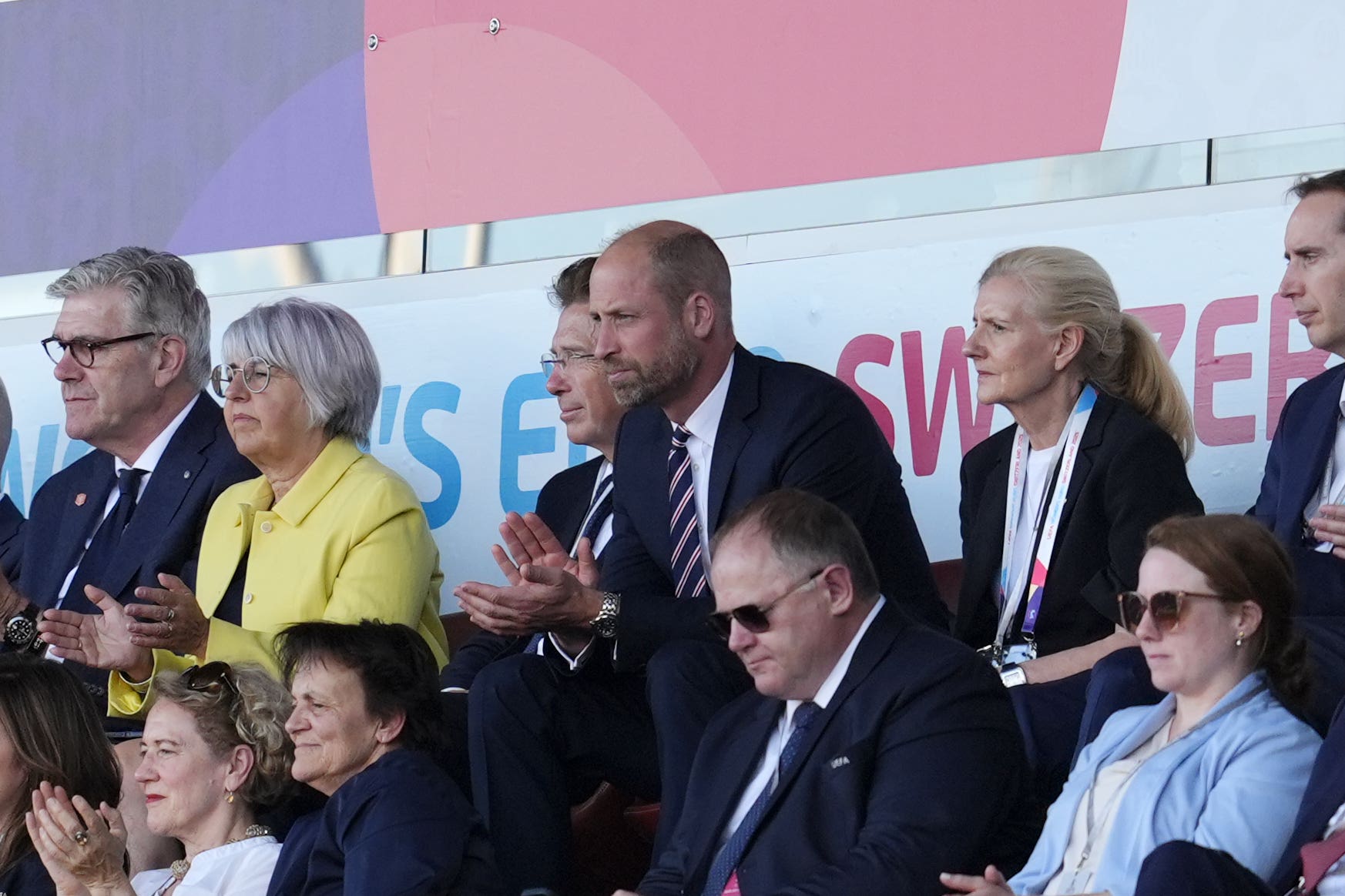 The Prince of Wales watches England win against the Netherlands during the Uefa Women’s Euro 2025 group D match at Stadion Letzigrund in Zurich (Nick Potts/PA)