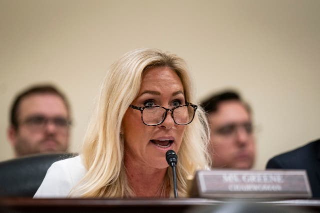 <p>Representative Marjorie Taylor Greene of Georgia said Americans are 'not going to accept' that convicted sex offender Jeffrey Epstein had no client list</p>
