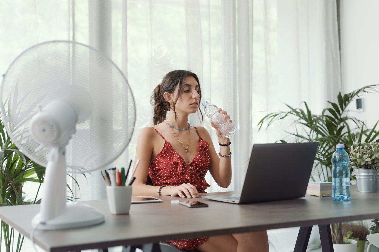 Employers are being asked to provide fans and water for staff to keep them cool