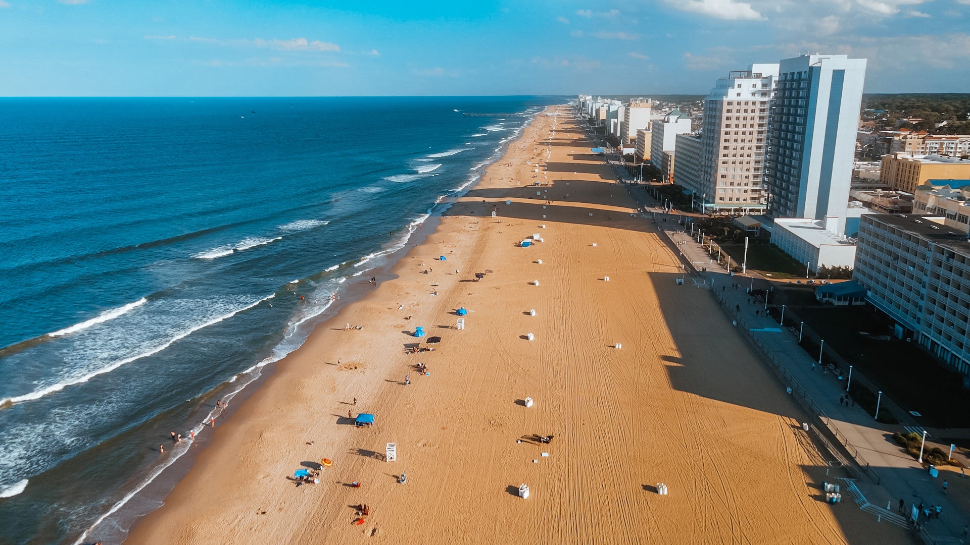 Oceanfront Beach and the Virginia Beach Boardwalk