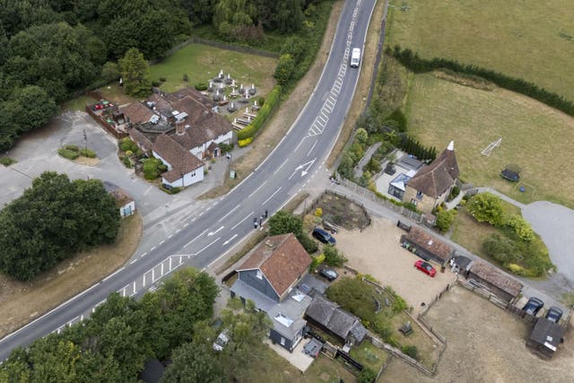 An aerial view of the Park Gate Inn in Hollingbourne (Gareth Fuller/PA)