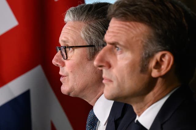 <p>Prime Minister Sir Keir Starmer and French President Emmanuel Macron host a meeting of the coalition of the willing during a joint military visit to Northwood Headquarters</p>