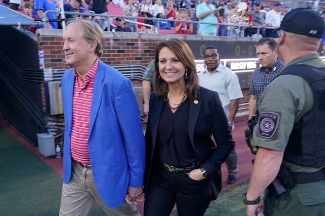 <p>Ken Paxton and Angela Paxton pictured in 2022</p>