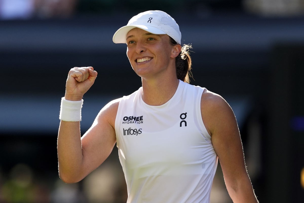 Iga Swiatek surprises herself by breaking through her grass ceiling at Wimbledon