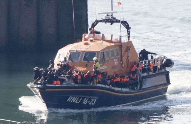 <p>Small boat crossings continued on Friday, with the RNLI and Border Force bringing people into Dover from the Channel (Gareth Fuller/PA)</p>