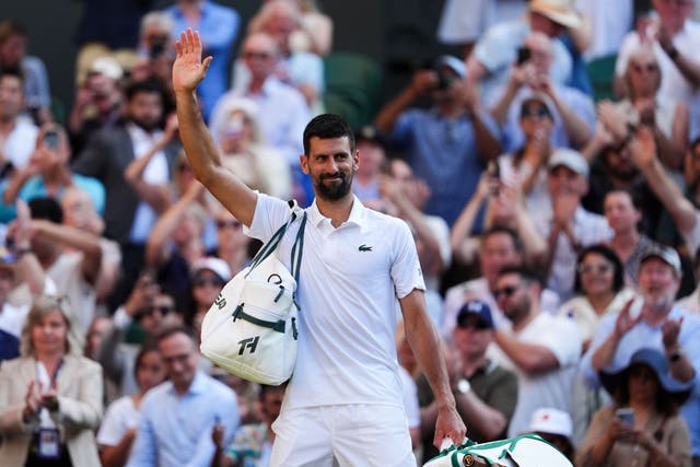 Novak Djokovic waves to the Centre Court crowd (Adam Davy/PA)