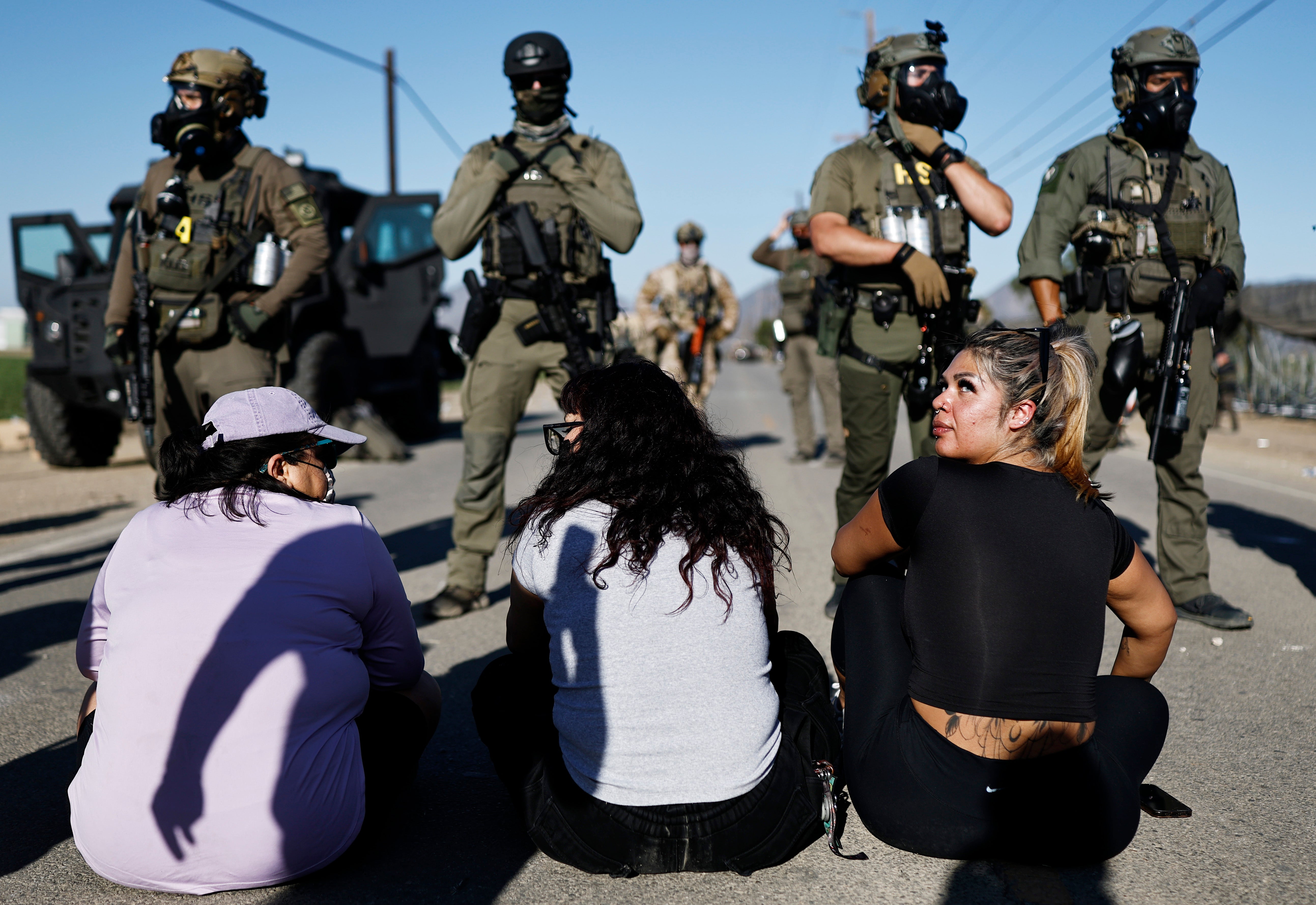 Protestors stood off with federal agents for hours outside the farm in Ventura County