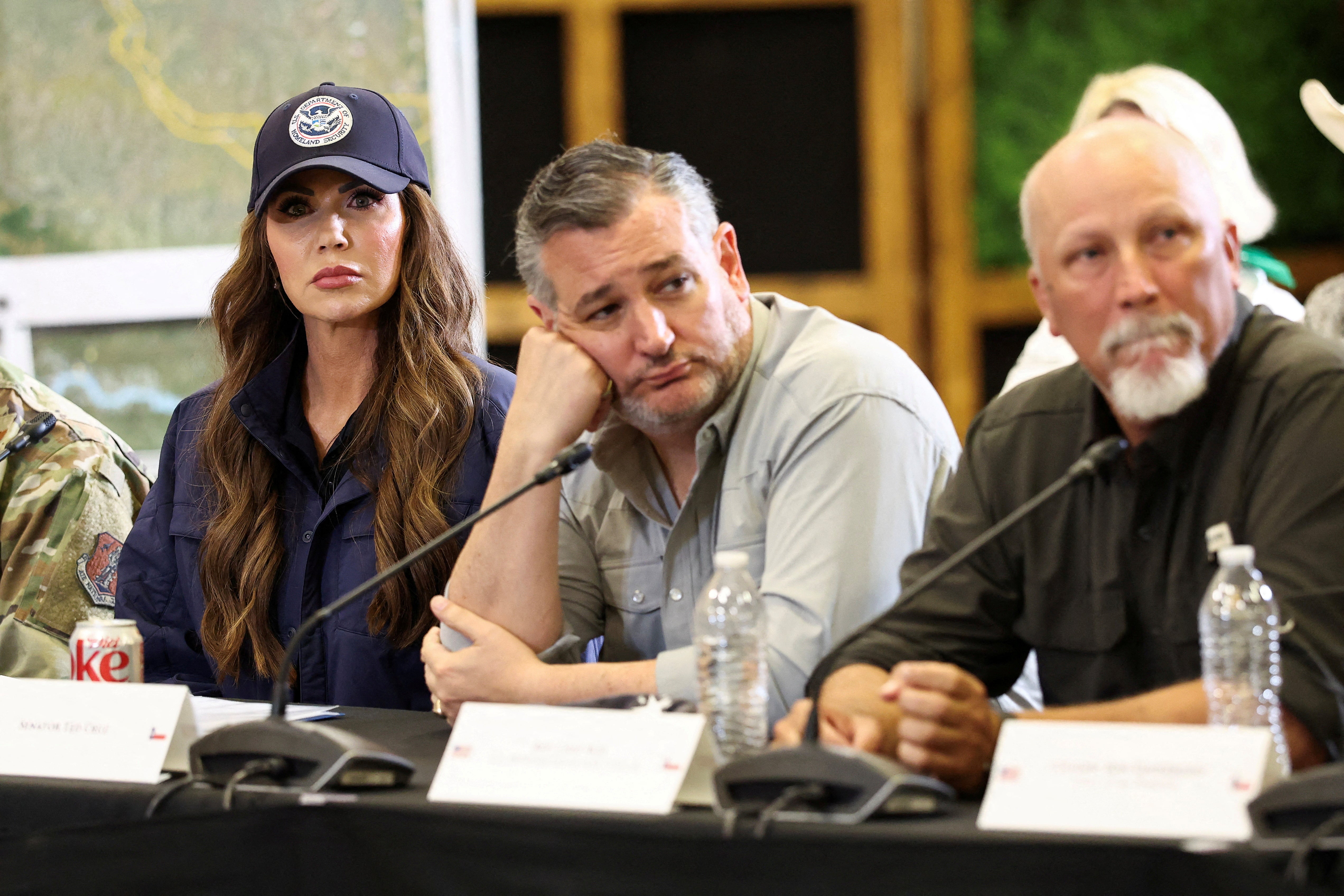 Homeland Security Secretary Kristi Noem, Senator Ted Cruz (R-TX) and Representative Chip Roy (R-TX) attended the meeting