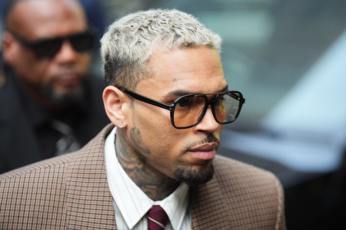 Singer Chris Brown arrives for court hearing over alleged bottle attack at Mayfair nightclub