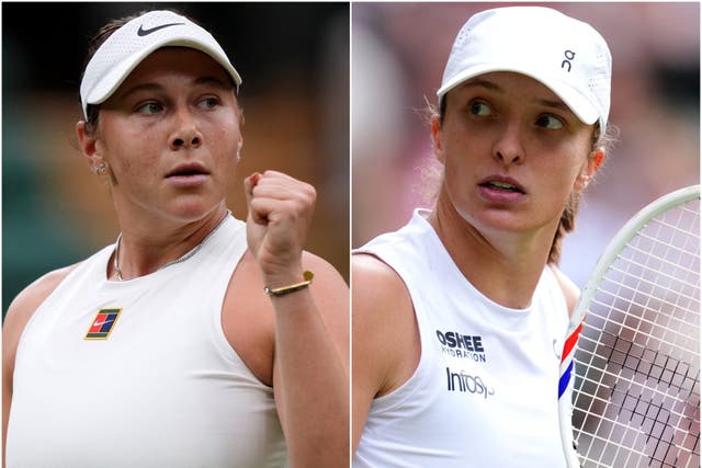 Amanda Anisimova and Iga Swiatek (PA)