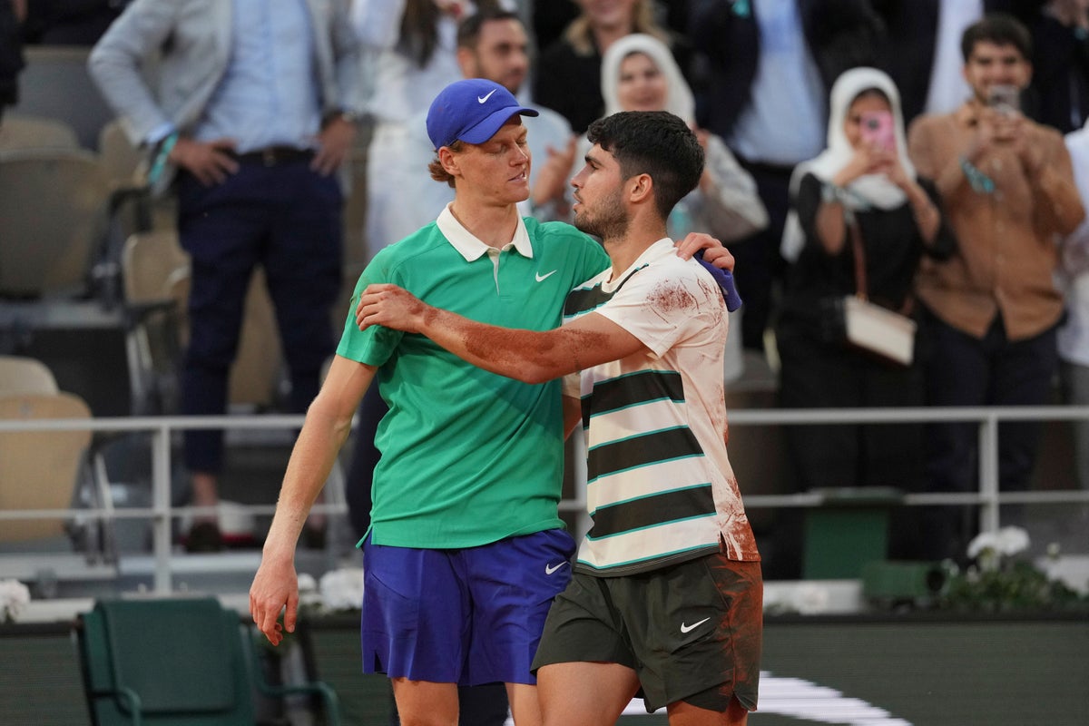The Alcaraz-Sinner final at Wimbledon is the first French Open rematch since Federer-Nadal in 2008