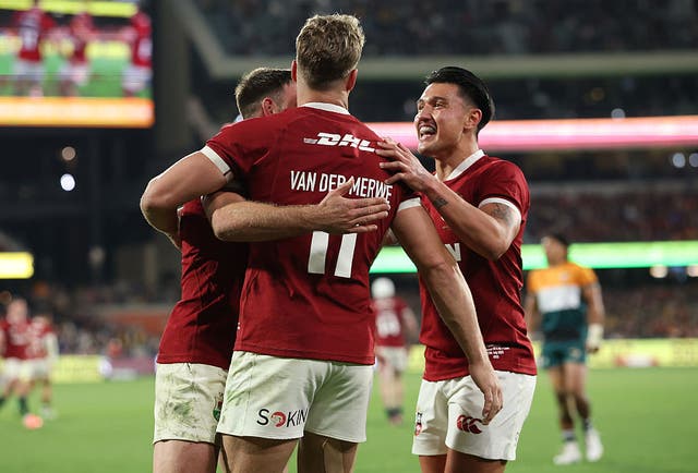 <p>Duhan van der Merwe got a hattrick in the 48-0 win</p>