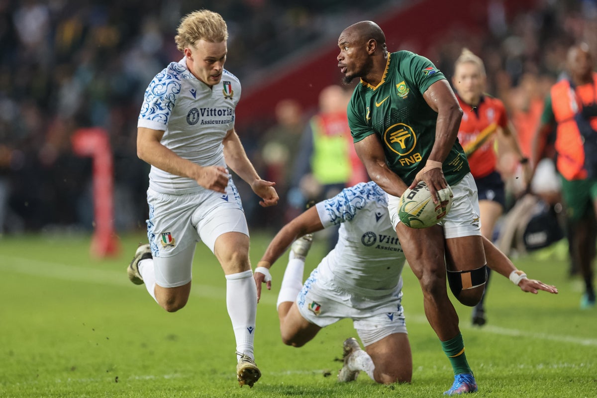 South Africa vs Italy live: Latest score and updates as Springboks see Jasper Wiese sent off