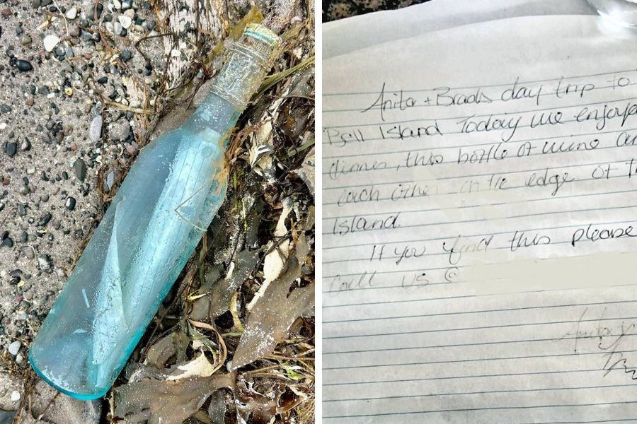 Brad and Anita Squires tossed a message in a bottle into the Atlantic off Canada’s coast, and it washed ashore in Ireland 13 years later.