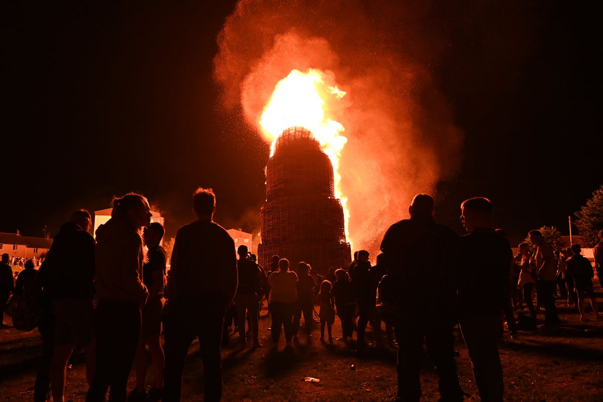 Watch: Eleventh Night bonfires lit across Northern Ireland