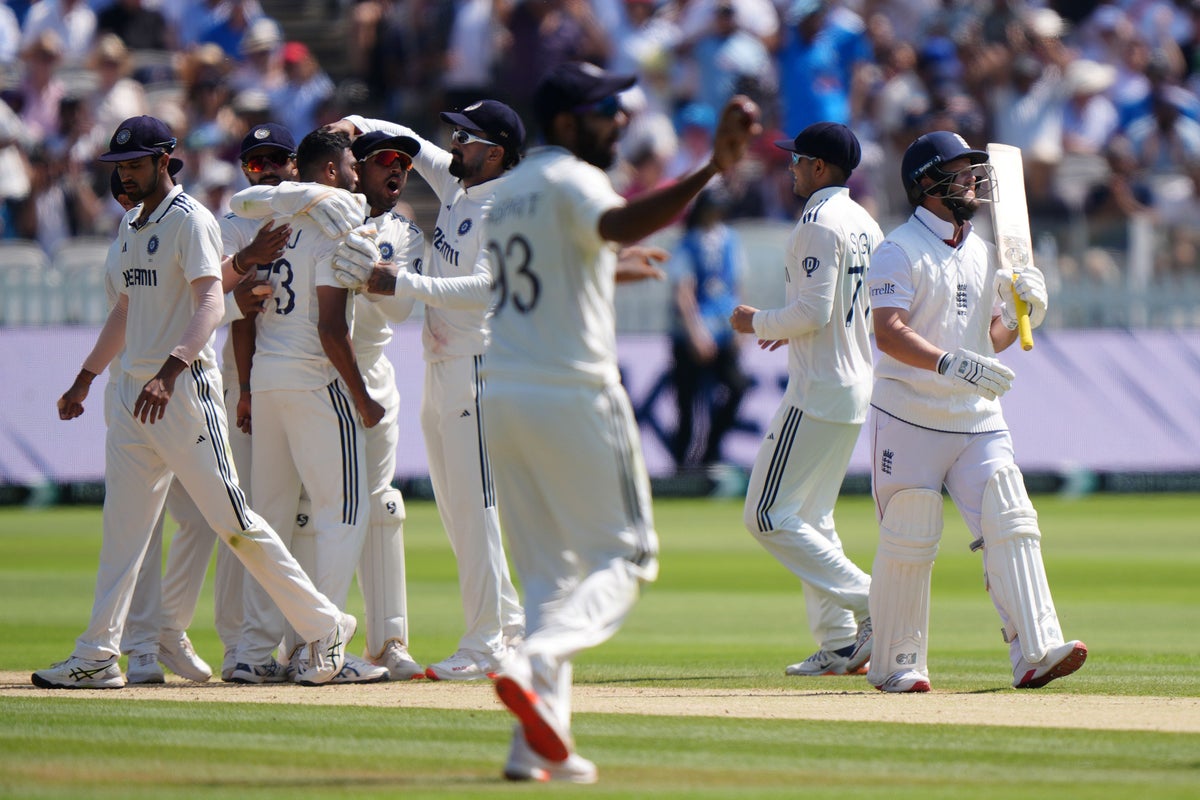England’s top order toppled as India’s bowlers turn up the heat at Lord’s