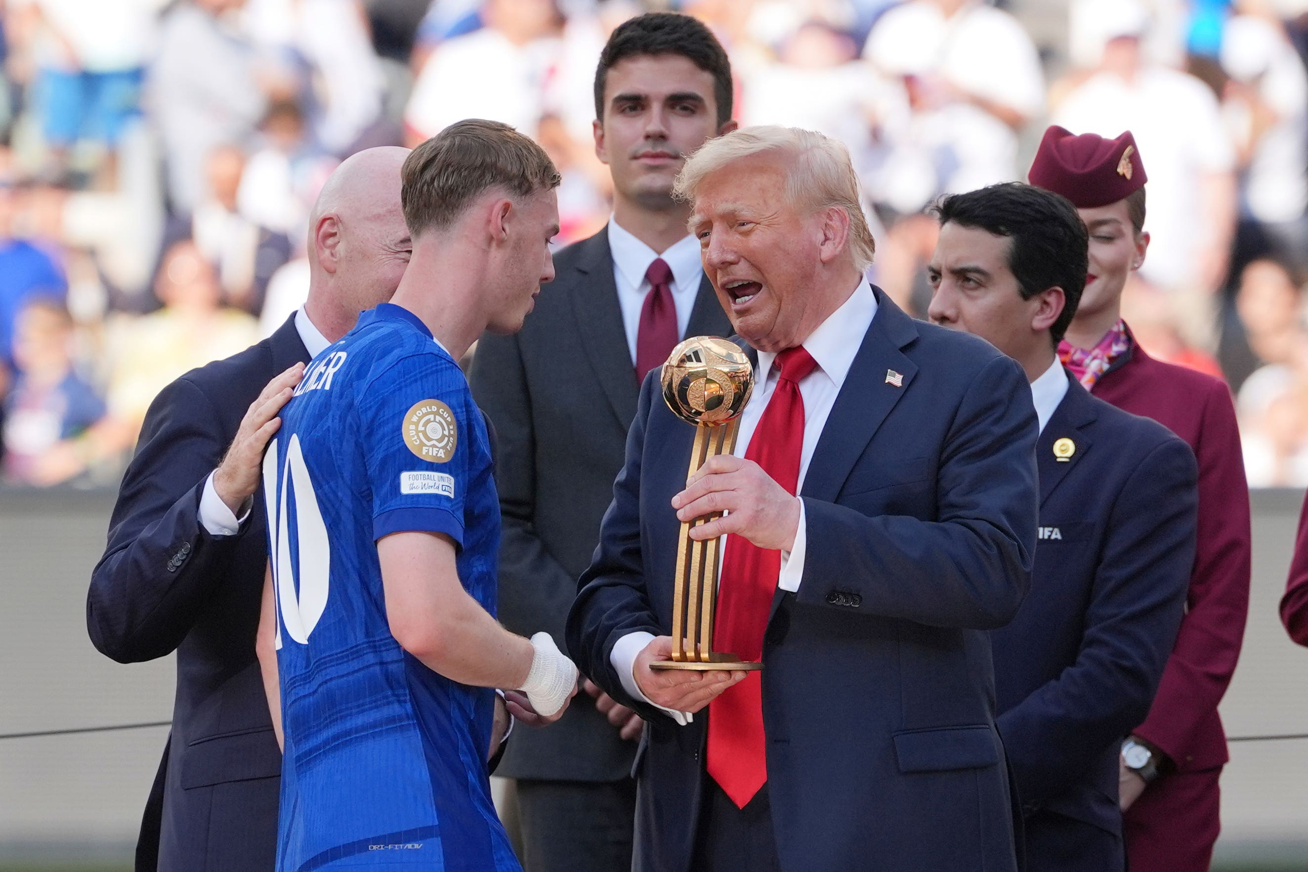 Donald Trump presented Palmer with the Golden Ball award