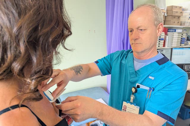 A new heart monitor patch is being used in the NHS for the first time (Frimley Health NHS Foundation Trust/PA)