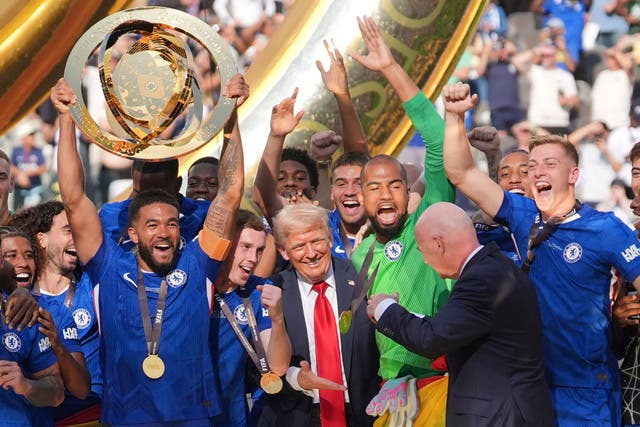 Chelsea were presented with the Club World Cup by United States President Donald Trump (Seth Wenig/AP/PA)