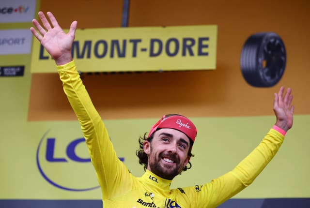 <p>Ben Healy leads the Tour de France after stage 10</p>