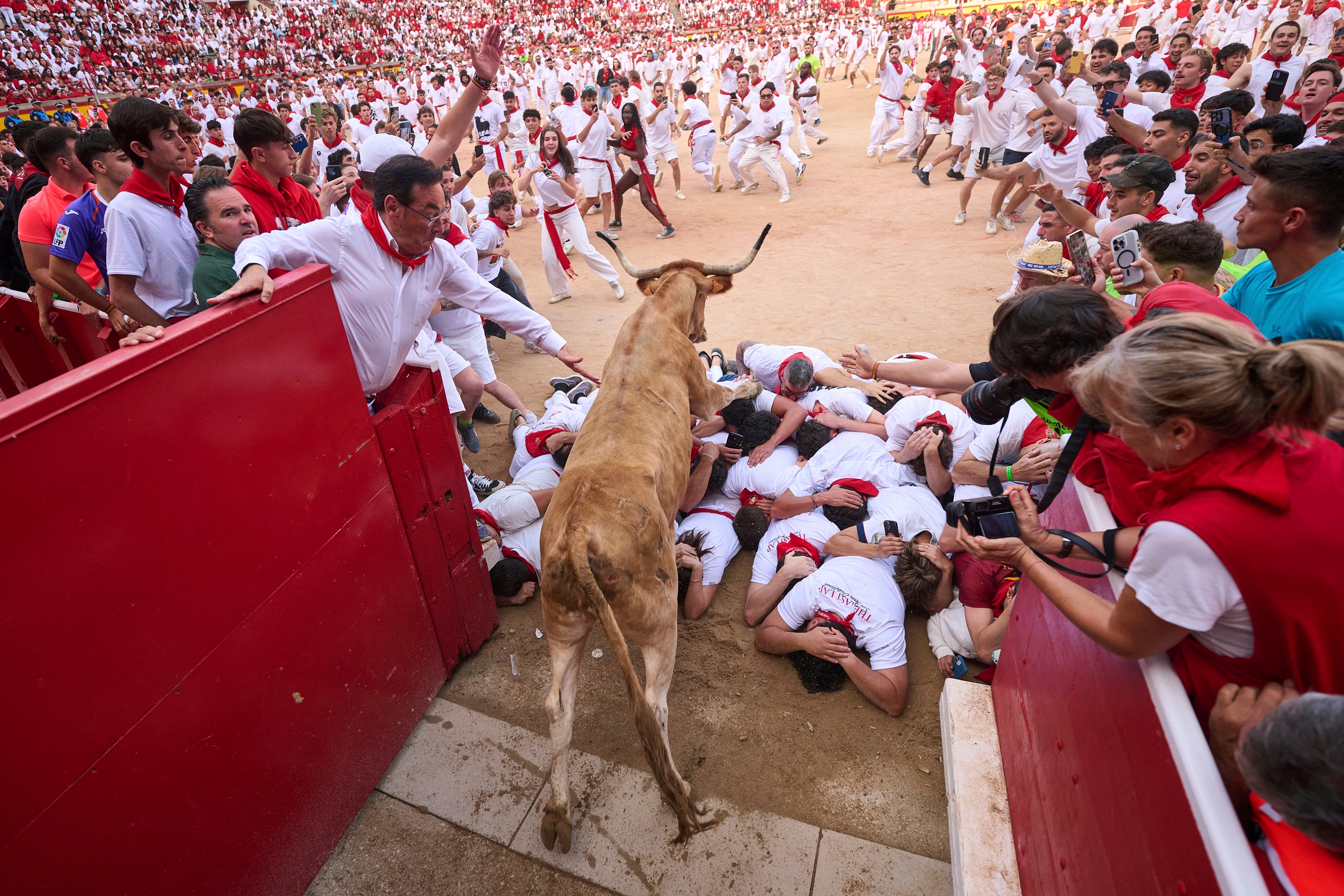 APTOPIX Spain Running of the Bulls