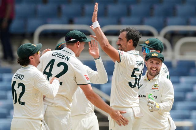 <p>Mitchell Starc celebrated his 100th Test with a record-setting five-for</p>