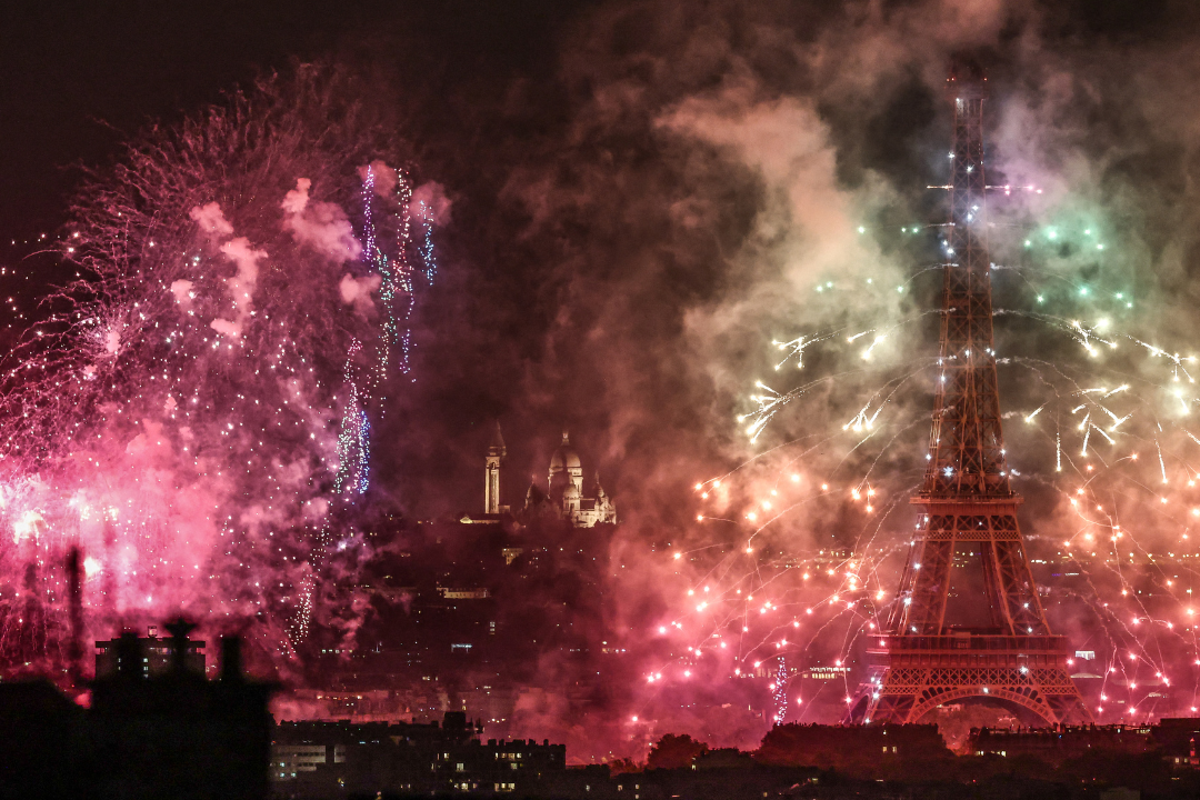 Watch: Spectacular firework and drone display lights up Eiffel Tower for Bastille Day