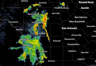 The National Weather Service warned of between one and three inches of rain per hour in the western Hill Country
