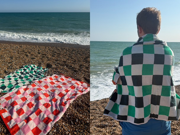 Asda George checkerboard cotton beach towel