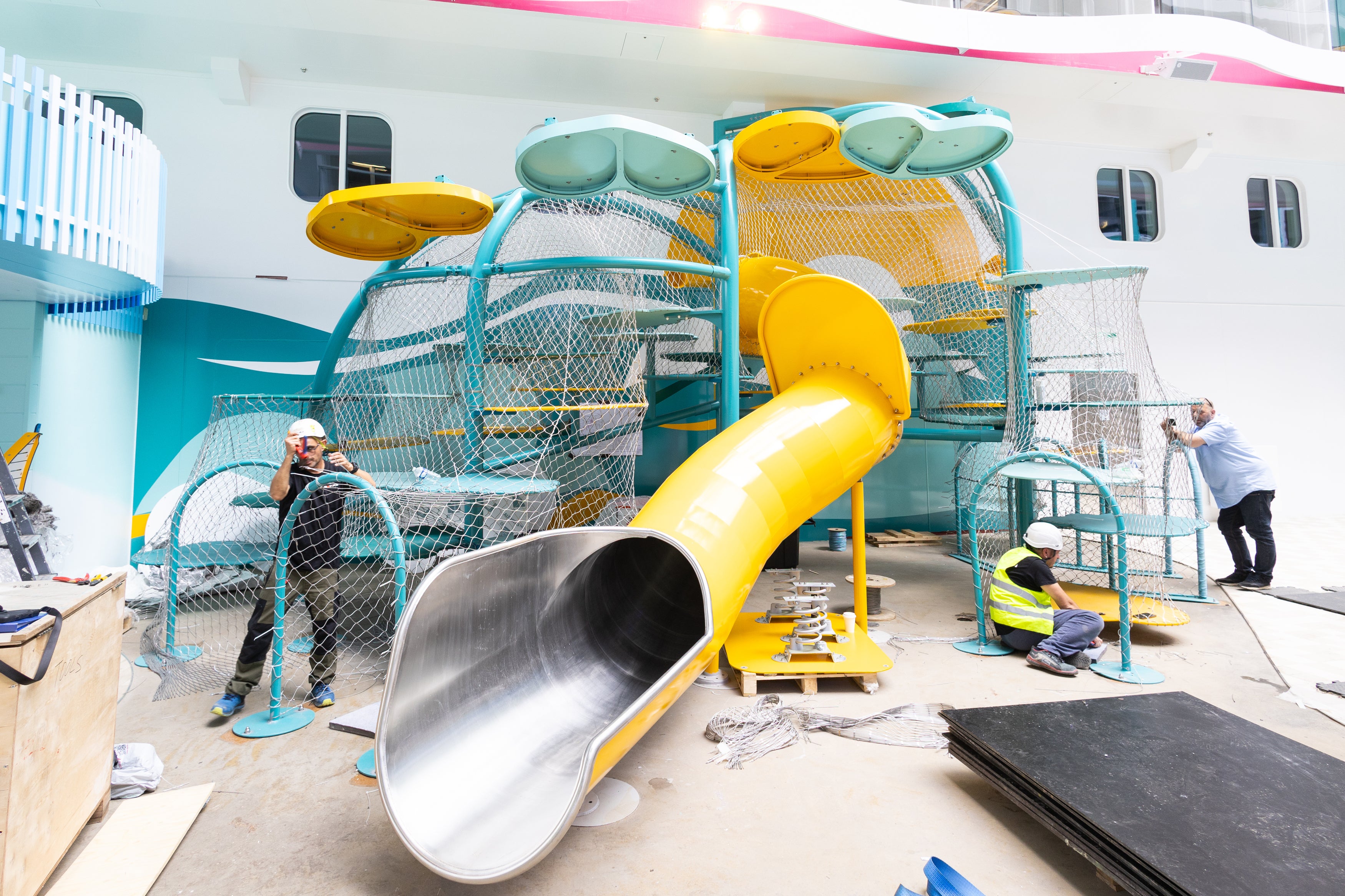 The finishing touches have been applied to the new ship's waterpark