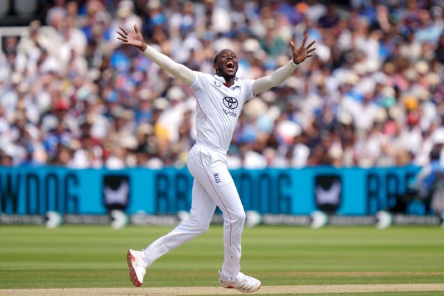 England’s Jofra Archer marked his Test comeback by taking five wickets during the 22-run third Test win over India at Lord’s (Bradley Collyer/PA).