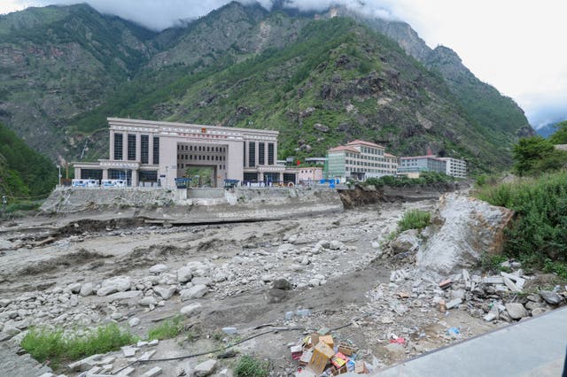 <p>Nepal-China border Rasuwagadhi, after a devastating glacial lake outburst flood</p>