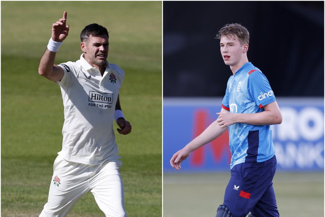 James Anderson and Rocky Flintoff will feature in the Hundred (Richard Sellers/Nigel French/PA).