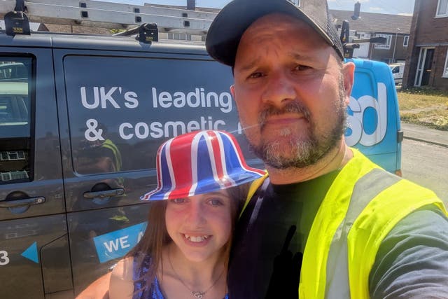 Stuart Field and his daughter Courtney, seen in an image he posted to his Facebook Page (Stuart Field/PA)