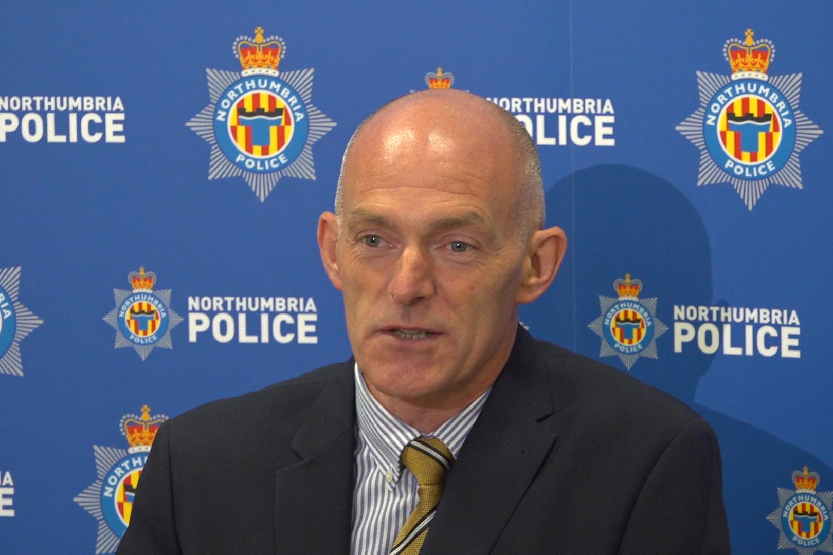 Detective Inspector Calum Meikle, the officer who led the police inquiry into the felling of the Sycamore Gap tree, talks about the case with the media (Tom Wilkinson/PA)