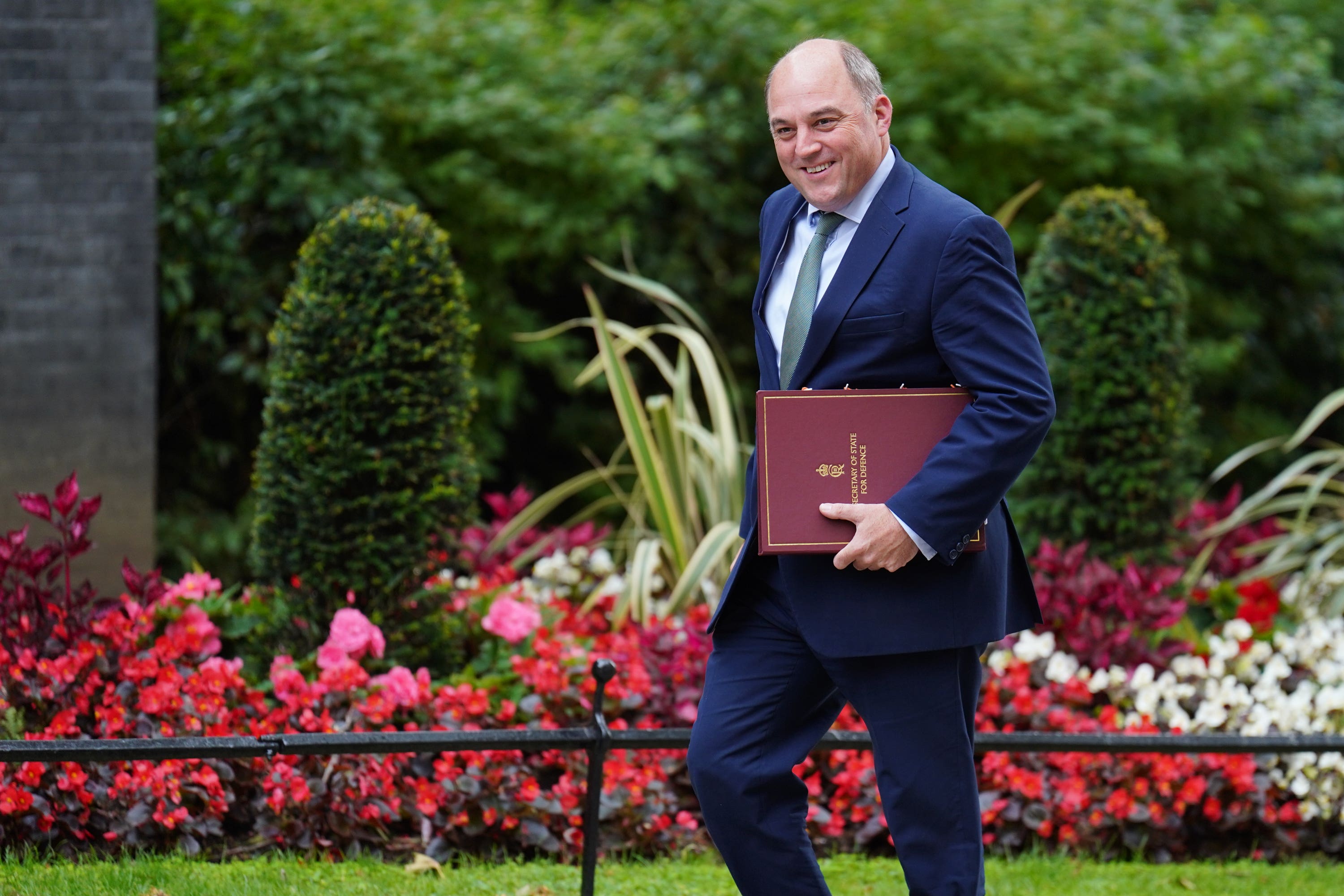 Former defence secretary Sir Ben Wallace arrives in Downing Street, London, for a Cabinet meeting (PA)