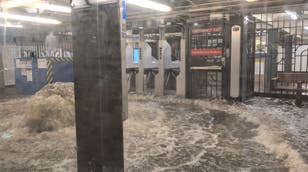 Watch: Dramatic flash flood hits NYC subway station